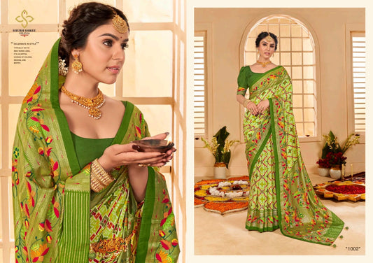 1002 Kesar Tilk Shubh Shree Sarees