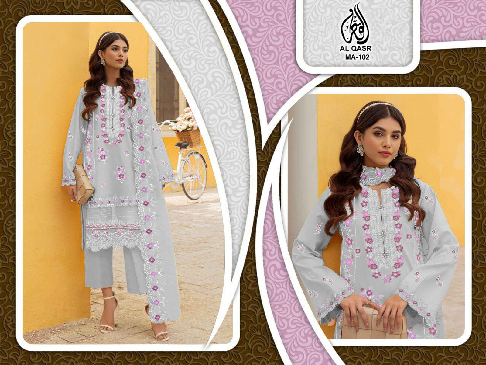 Ma-102Sky Blue Al Qasr Pakistani Readymade Suits