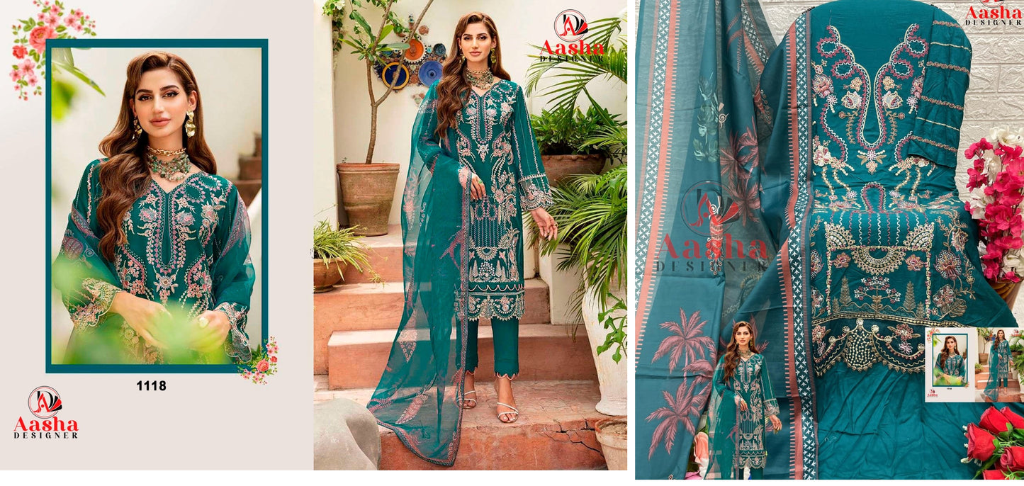 1118 Aasha Designer Pakistani Salwar Suits