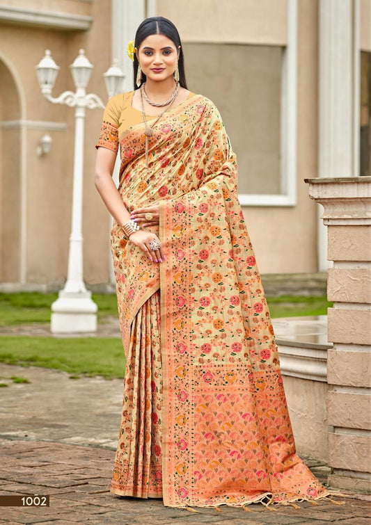1002 Crystal Silk Bunawat Sarees
