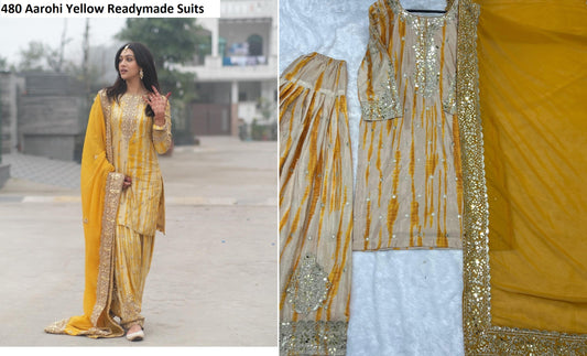 480 Yellow Aarohi Readymade Suits