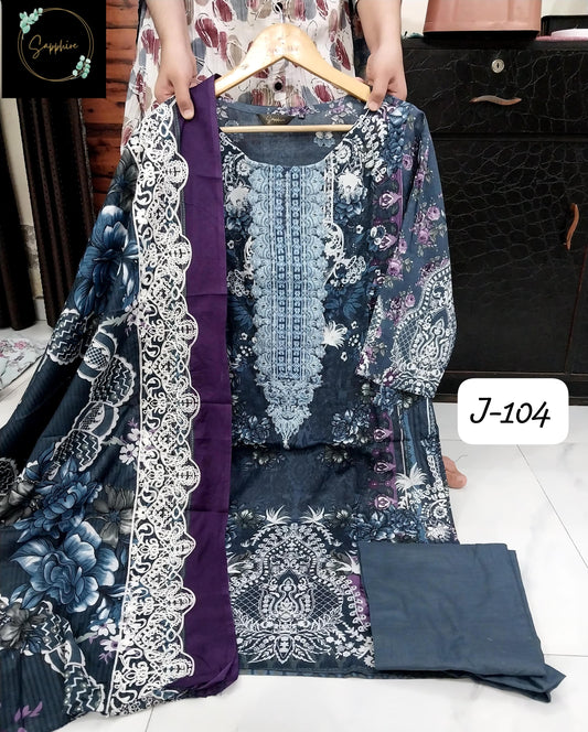 Jazmin Vol 104 Navy Blue Sapphire Pakistani Readymade Suits