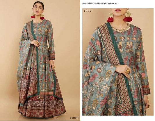 1002 Kalishta Tejasvee Gown Dupatta Set