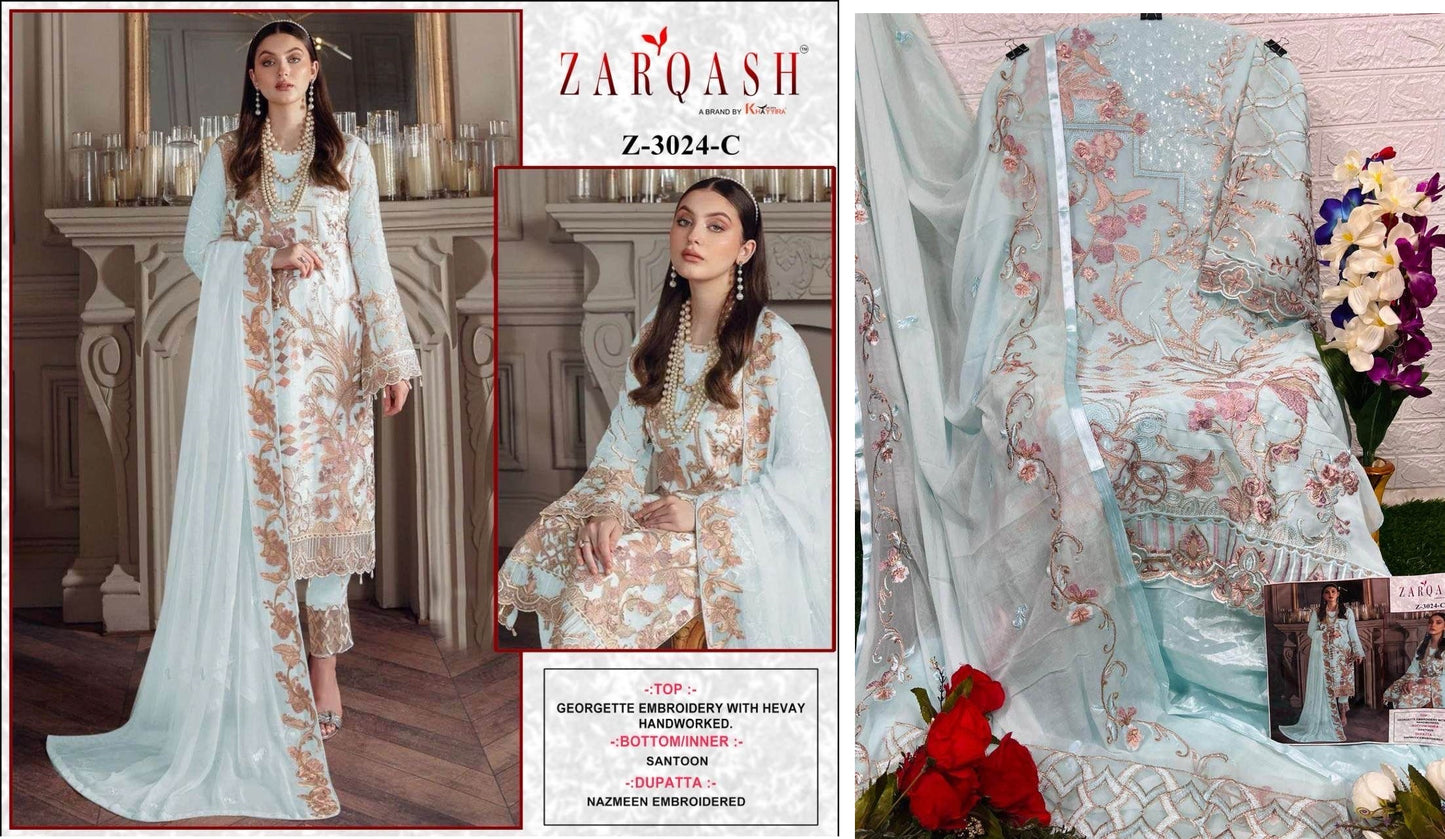 Z-3024-C Zarqash Pakistani Salwar Suits