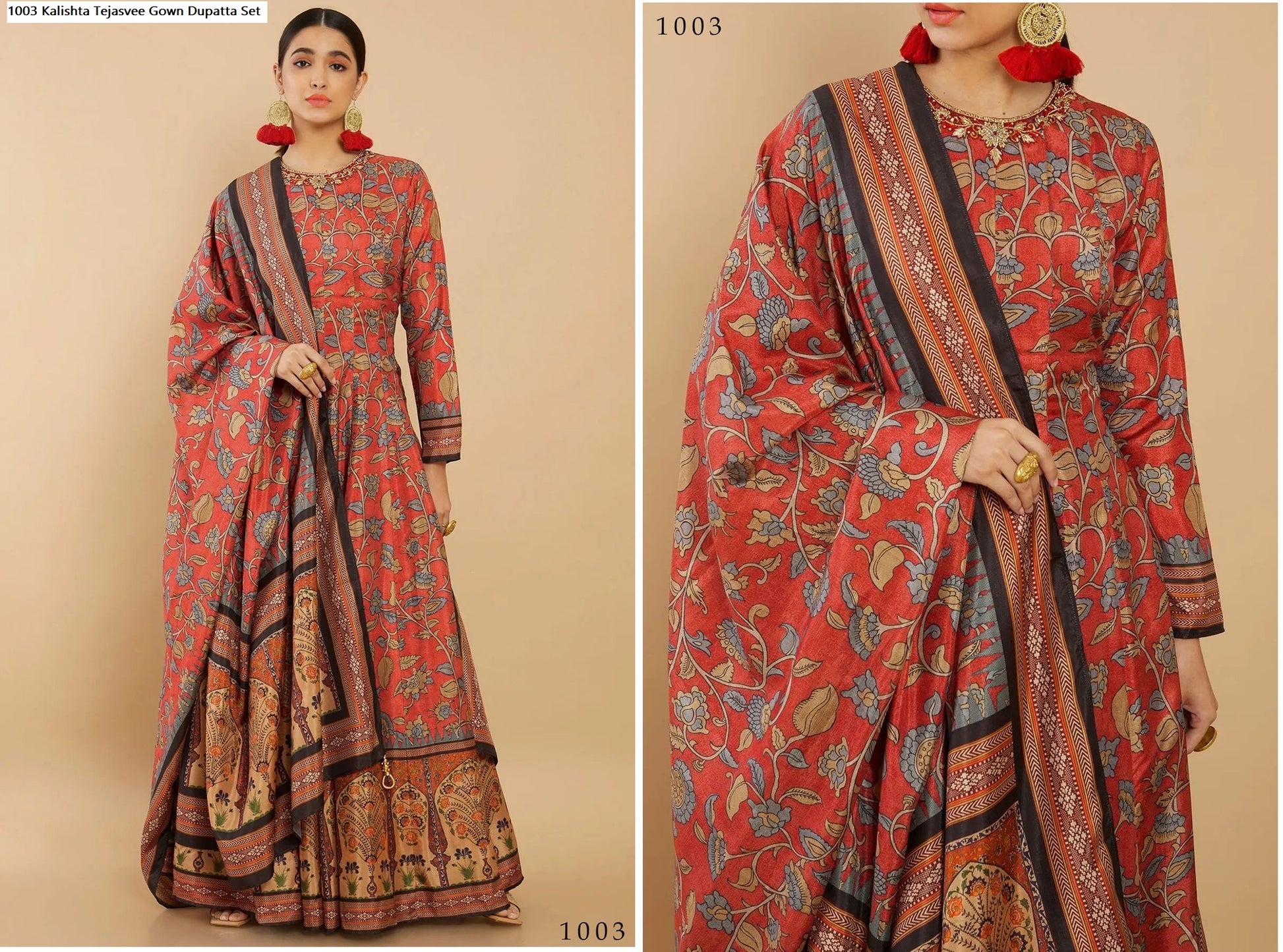 1003 Kalishta Tejasvee Gown Dupatta Set