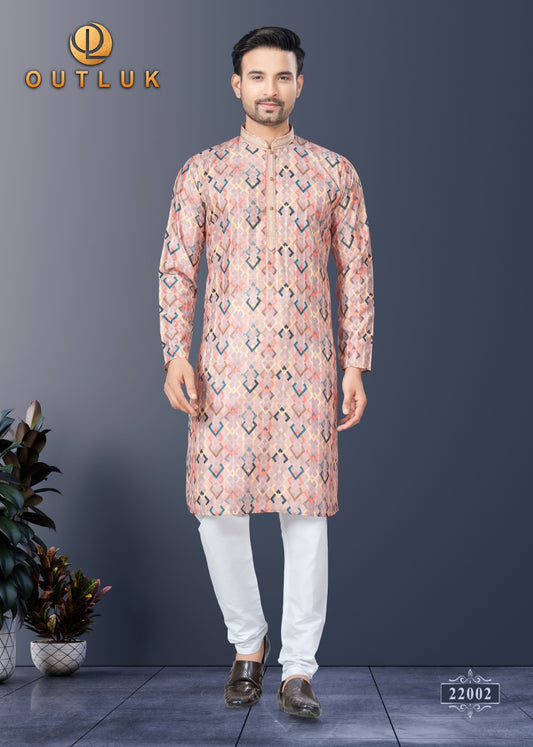 22002 Wedding Collection Vol 22 Outluk Printed Mens Kurta Pyjama