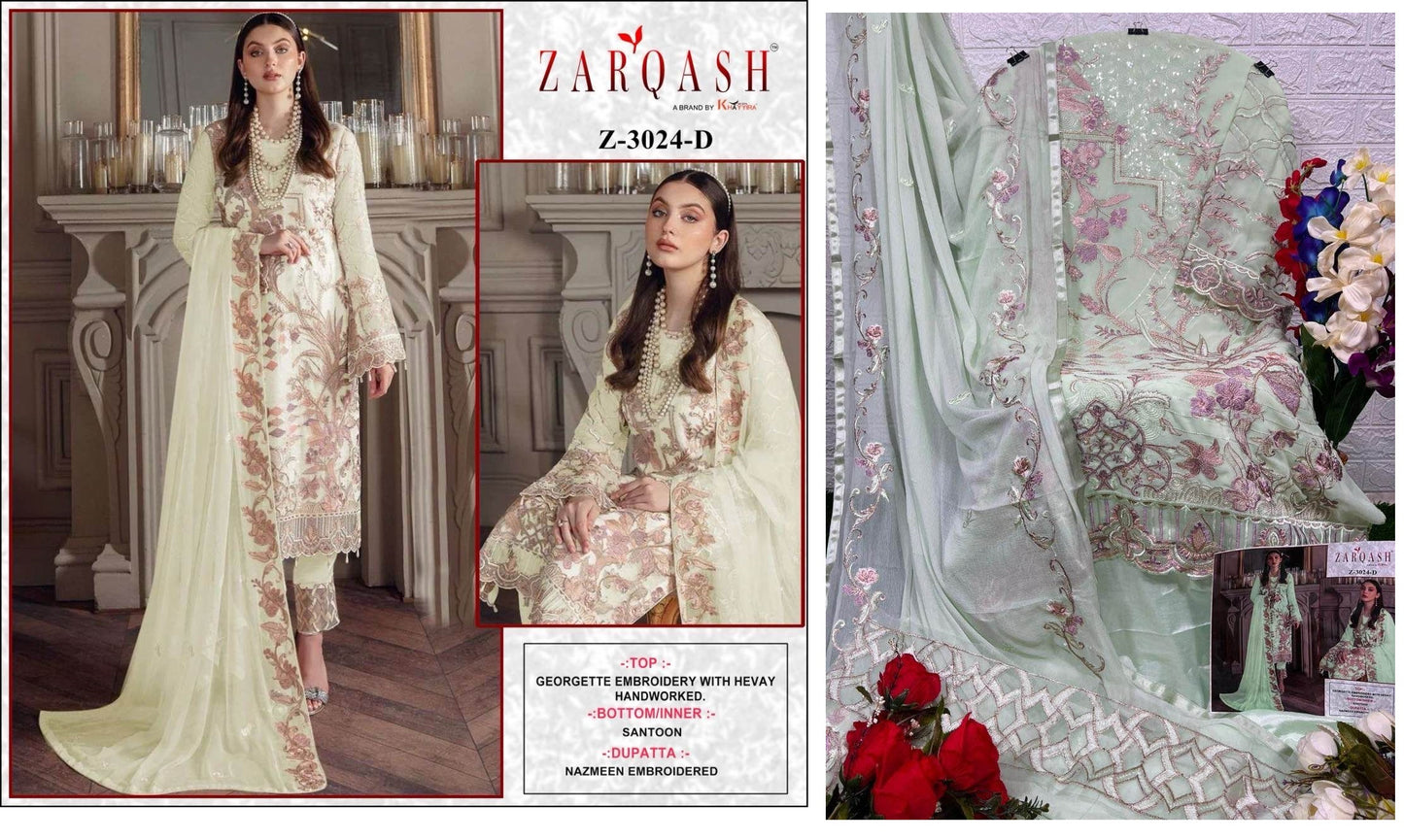 Z-3024-D Zarqash Pakistani Salwar Suits