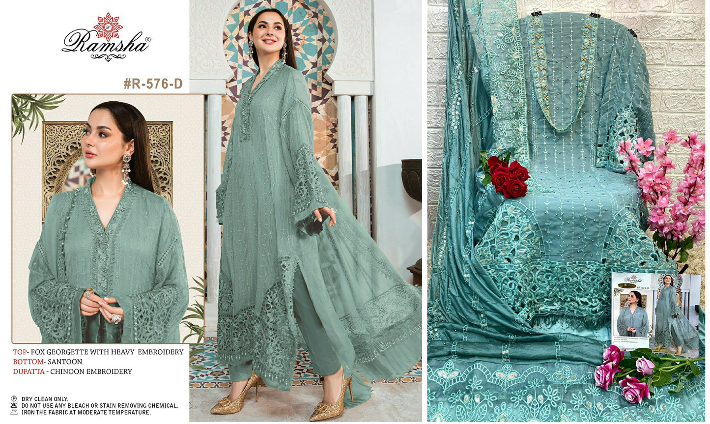 576D Ramsha Pakistani Salwar Suits