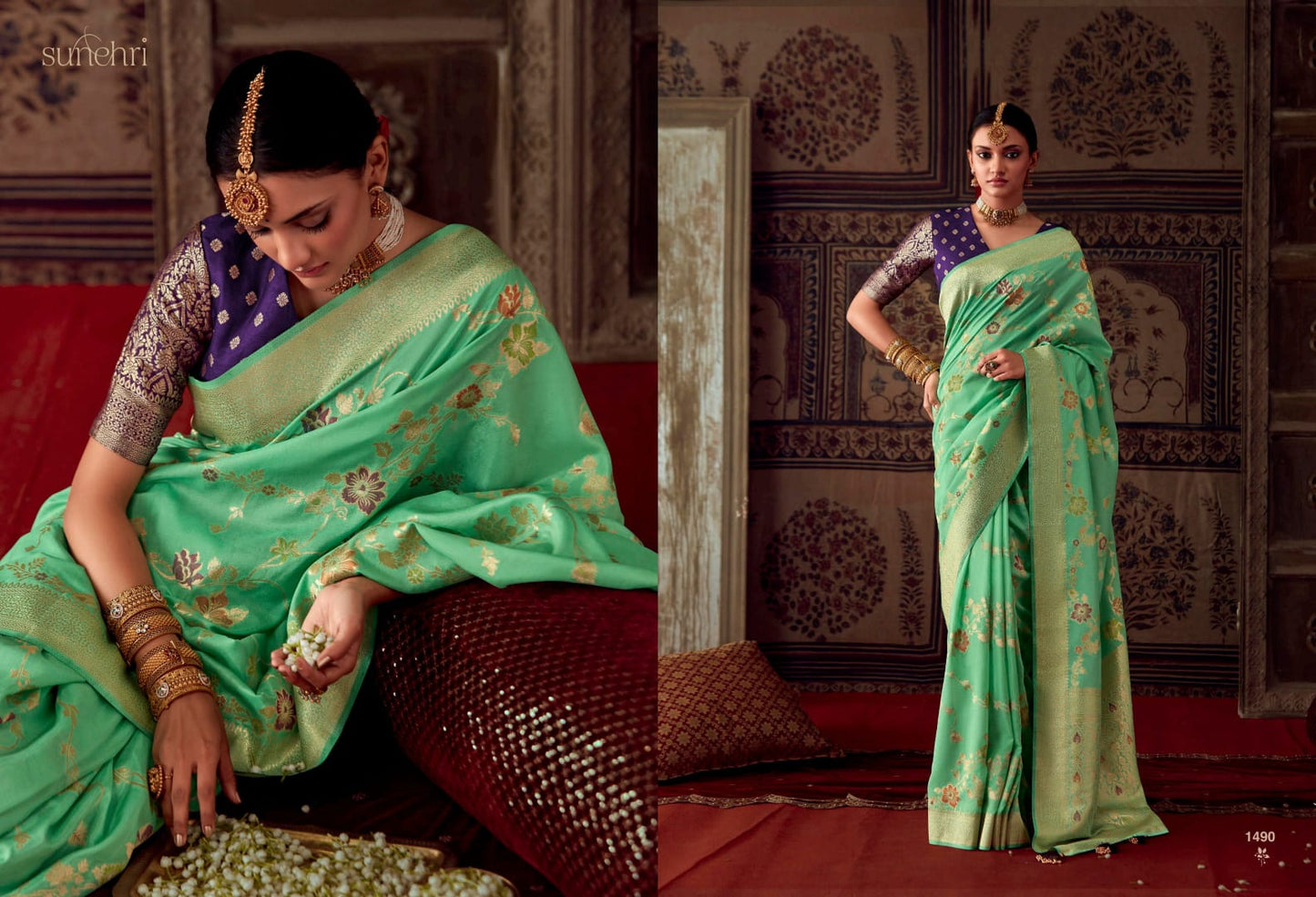 1490 Roopkala Sunehri Sarees