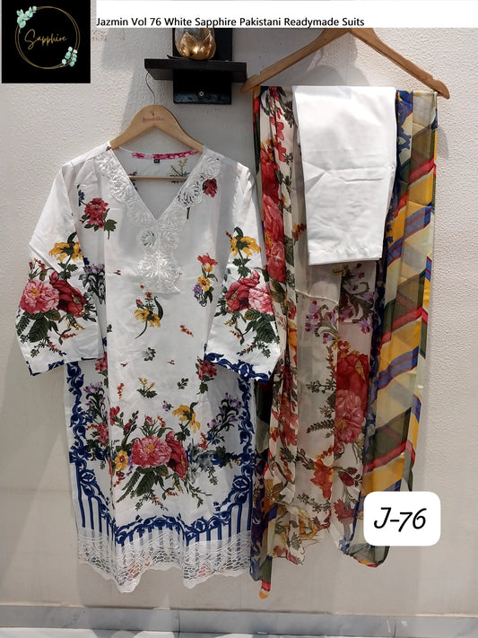 Jazmin Vol 76 White Sapphire Pakistani Readymade Suits
