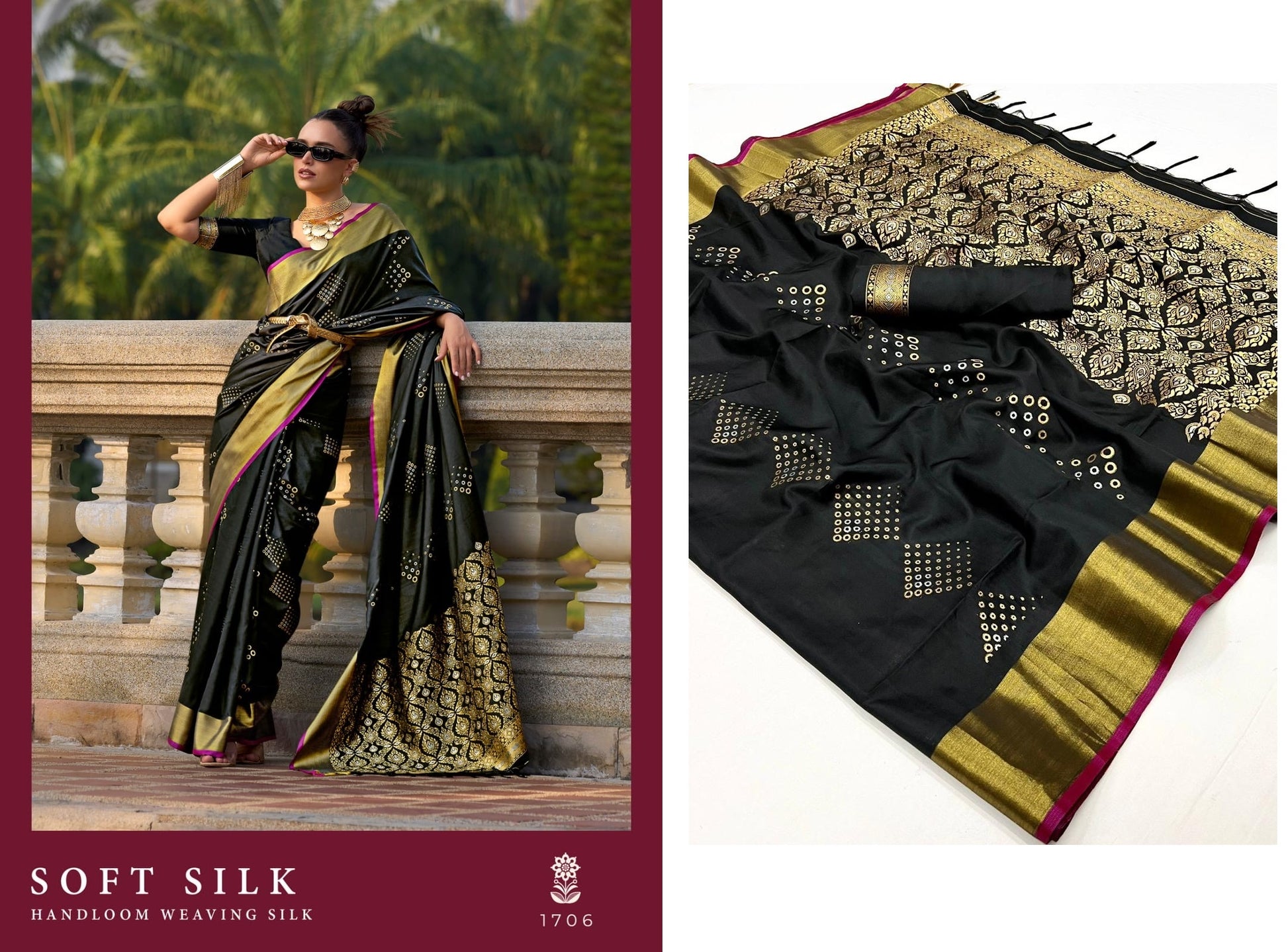 1706 Soft Silk Rajtex Sarees