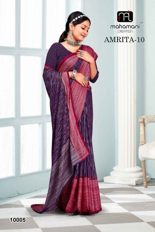 10005 Amrita Vol 10 Mahamani Creation Sarees