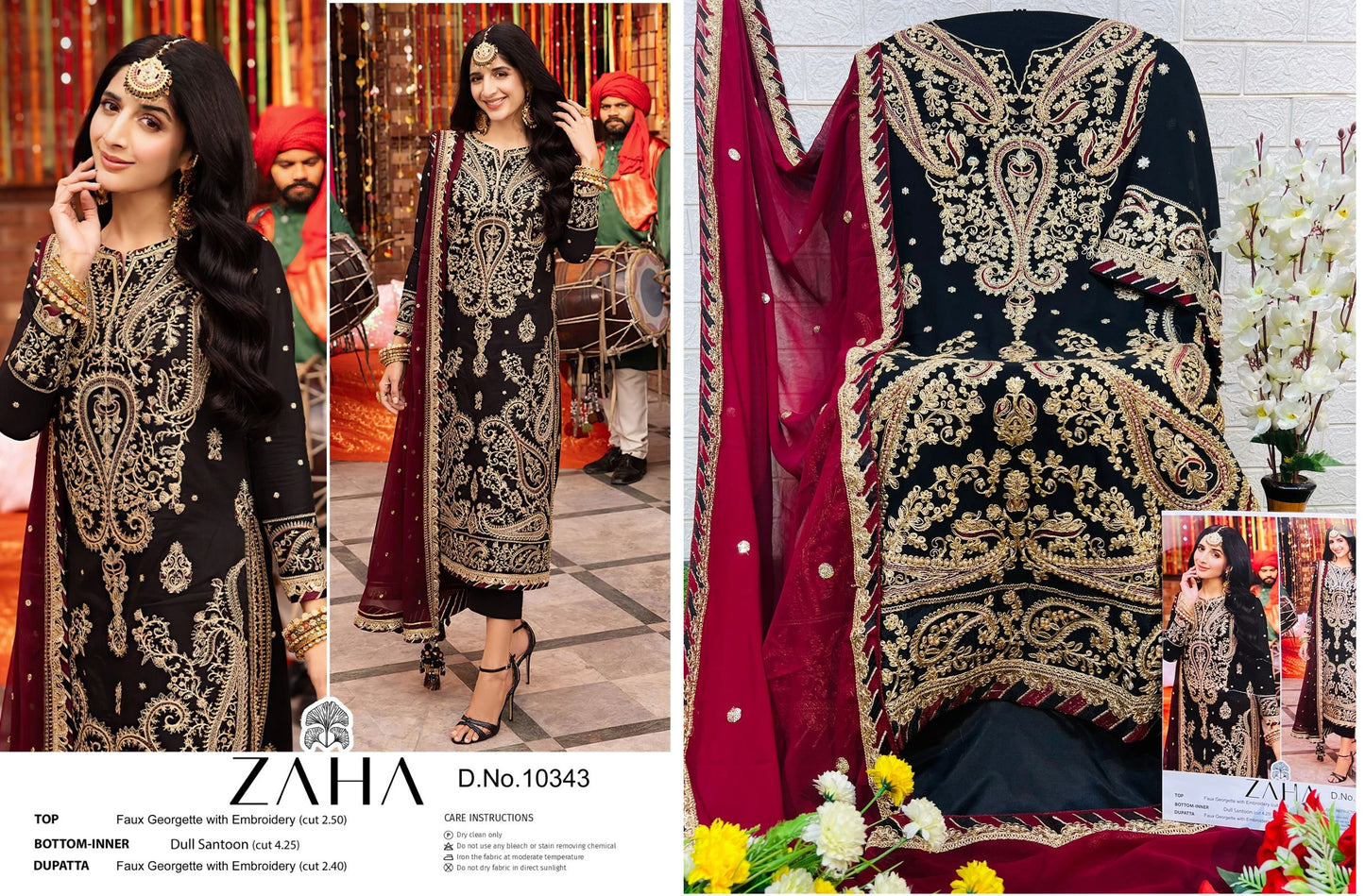 10343 Zaha Pakistani Salwar Suits