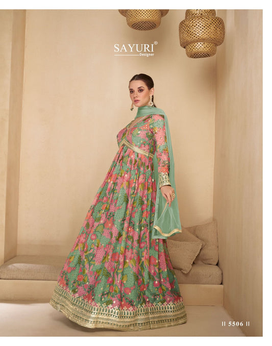 5506 Noori Sayuri Gown Dupatta Set