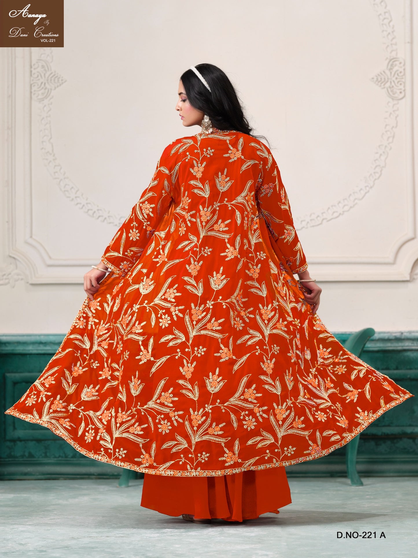 221A Aanaya Vol 221 Dani Creation Shrug Crop Top Plazzo Set