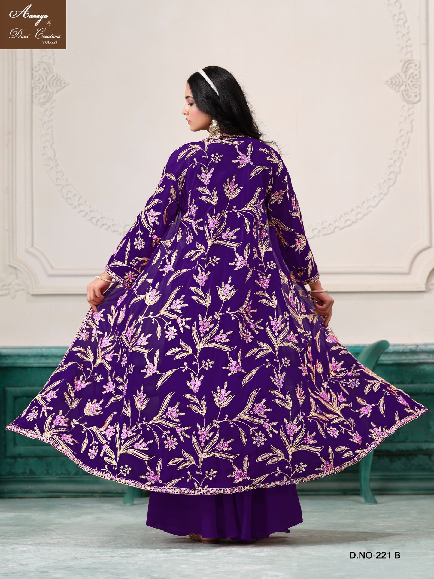 221B Aanaya Vol 221 Dani Creation Shrug Crop Top Plazzo Set