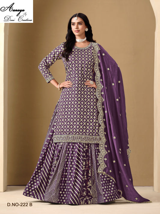 222 B Aanaya Dani Creation Art Silk Readymade Suits