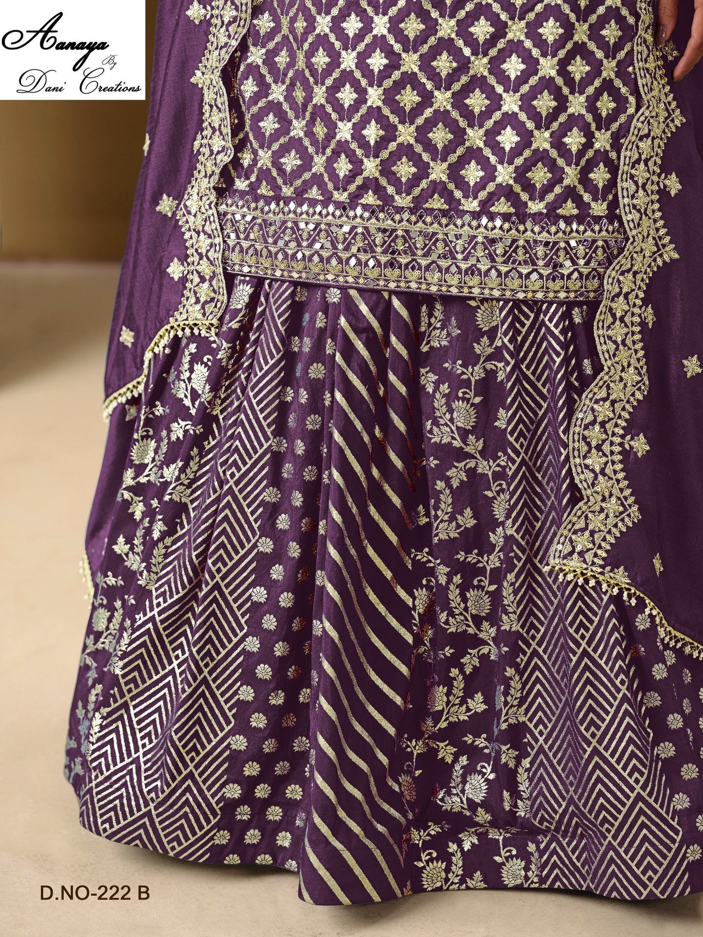 222 B Aanaya Dani Creation Art Silk Readymade Suits