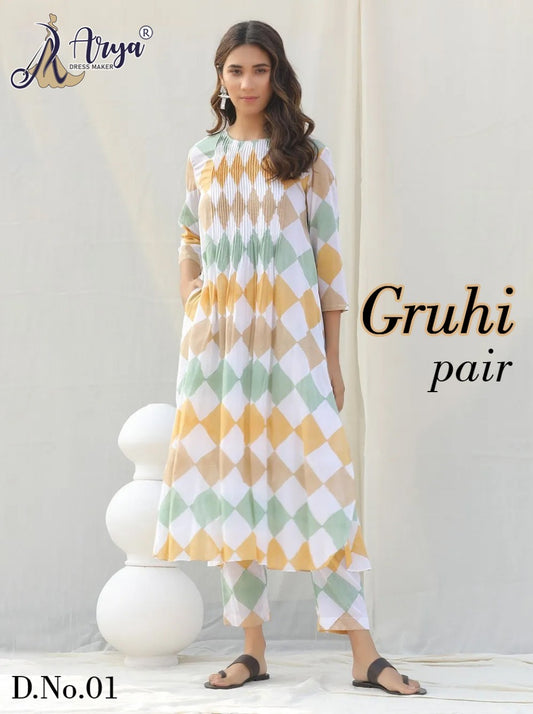 Gruhi 01 Adm Kurti Pant Set
