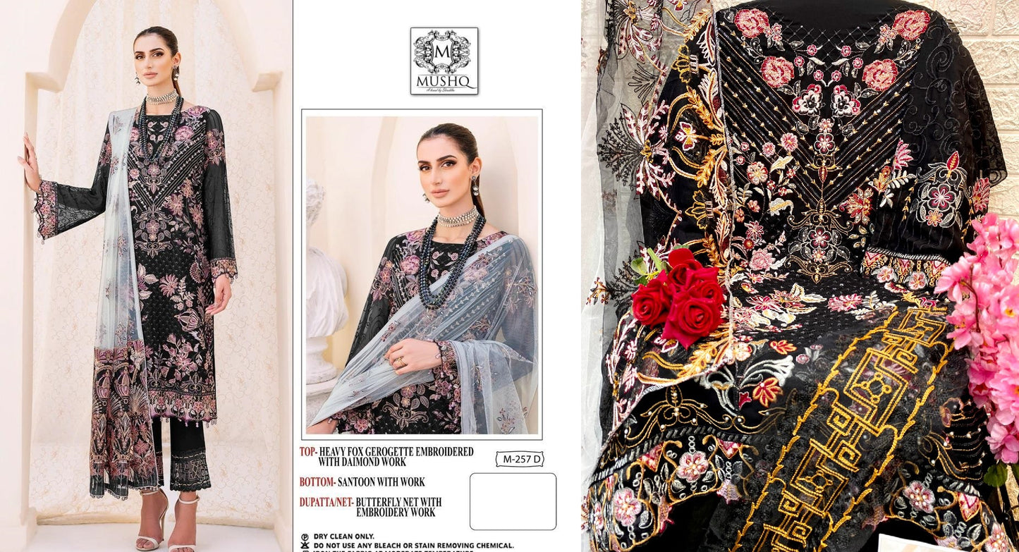 M-257-D Mushq Pakistani Salwar Suits
