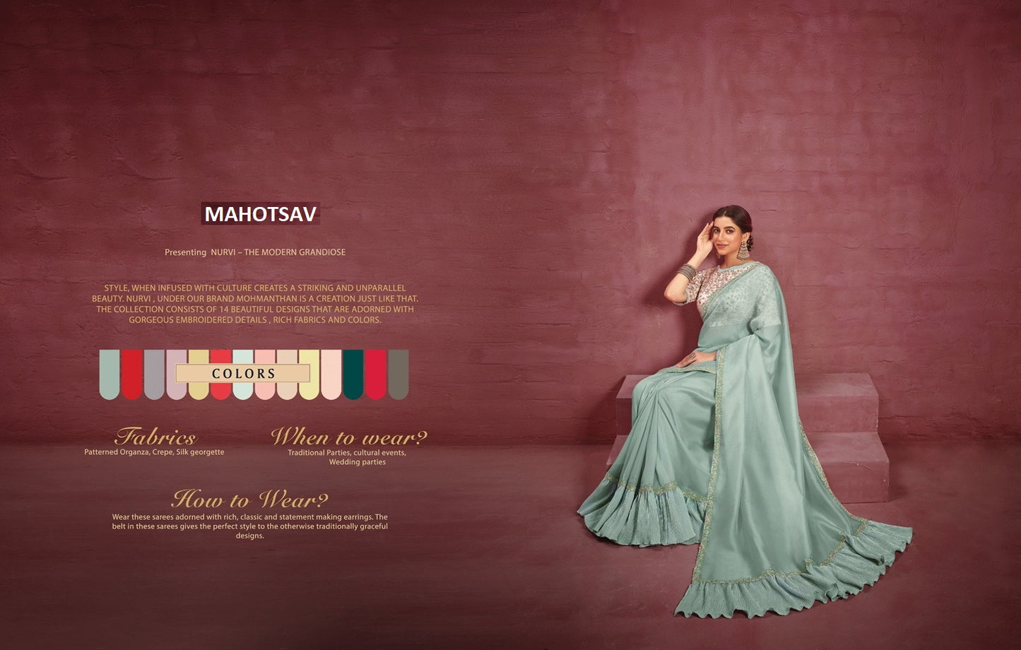 22500 Nurvi Mahotsav Embroiderey Sarees