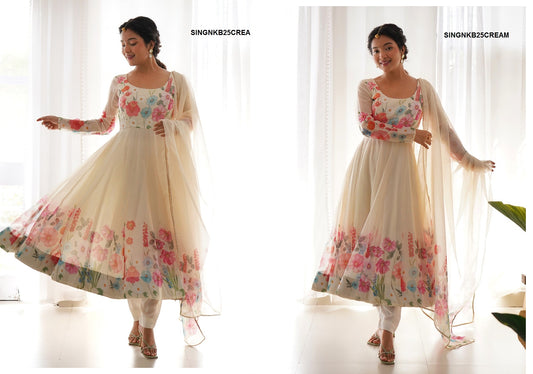 Singles Arya Gown Dupatta Set