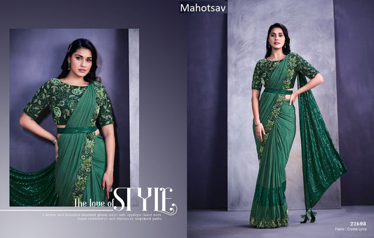 22608 Mohmanthan Mahotsav Crystal Ready To Wear Saree