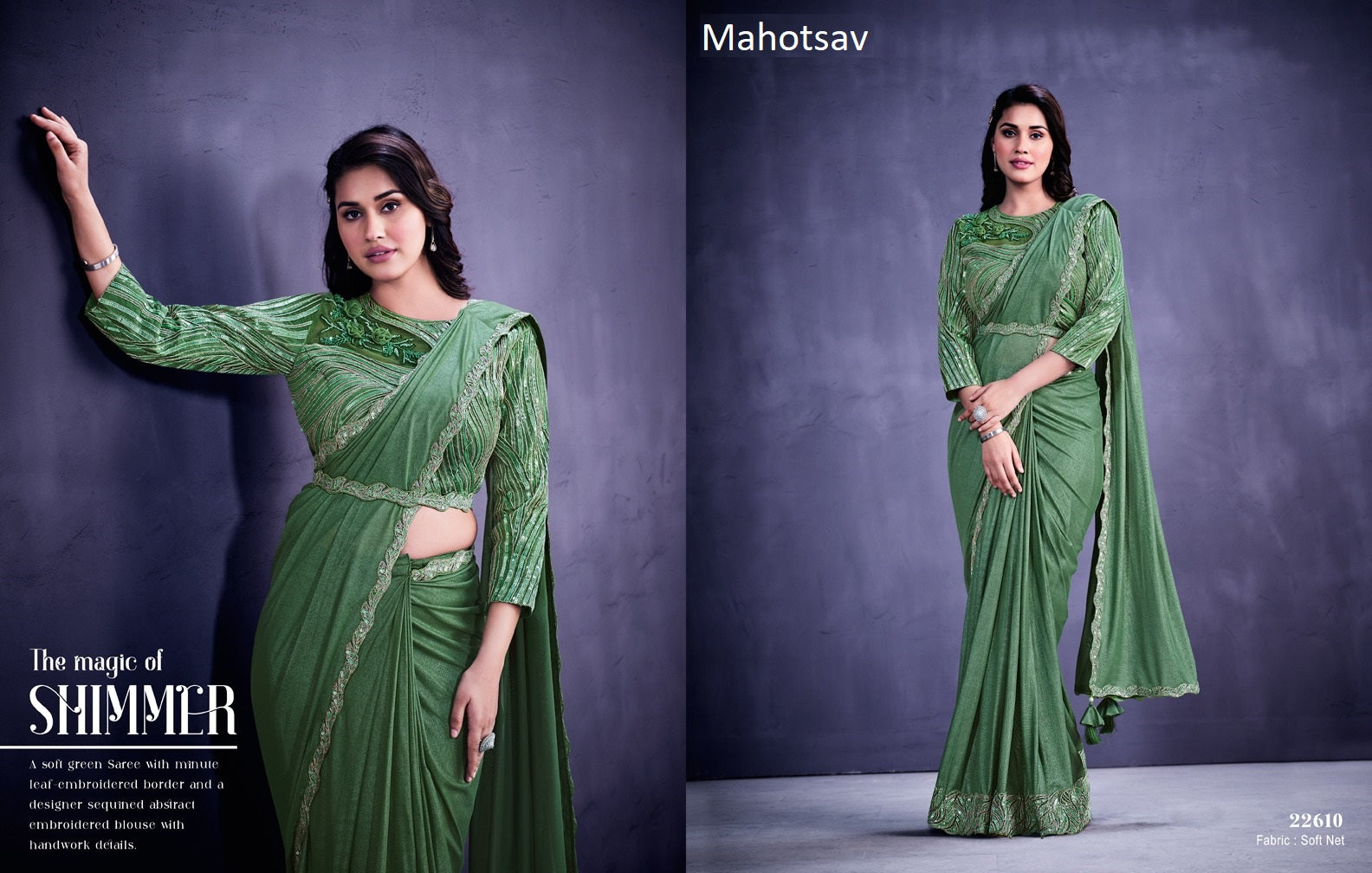 22610 Mohmanthan Mahotsav Net Ready To Wear Saree