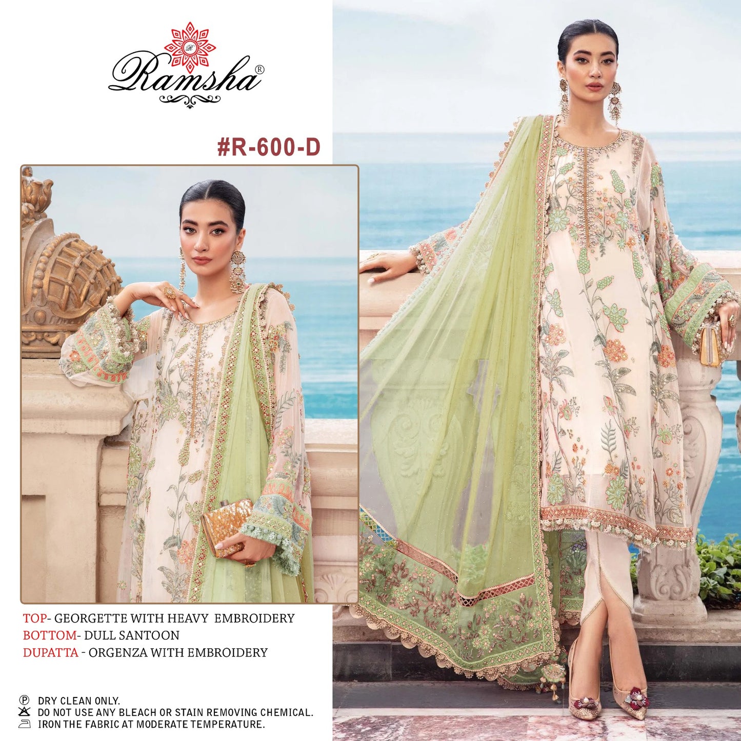 600D Ramsha Pakistani Salwar Suits