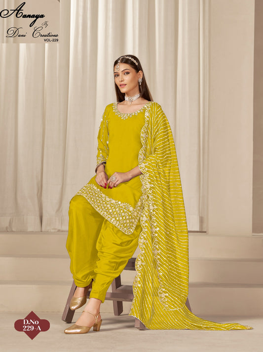 229A Aanaya Vol 229 Dani Creation Pv Chanderi Unstitched Suits