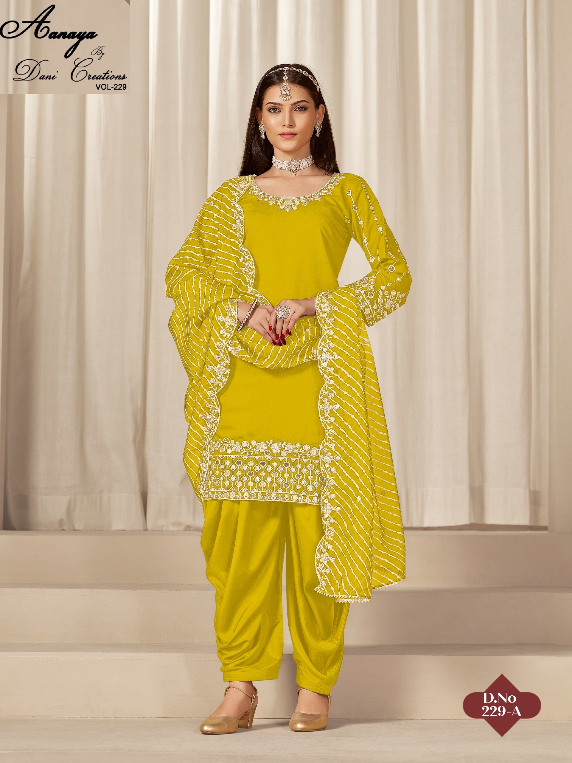 229A Aanaya Vol 229 Dani Creation Pv Chanderi Unstitched Suits