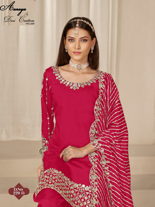 229D Aanaya Vol 229 Dani Creation Pv Chanderi Unstitched Suits