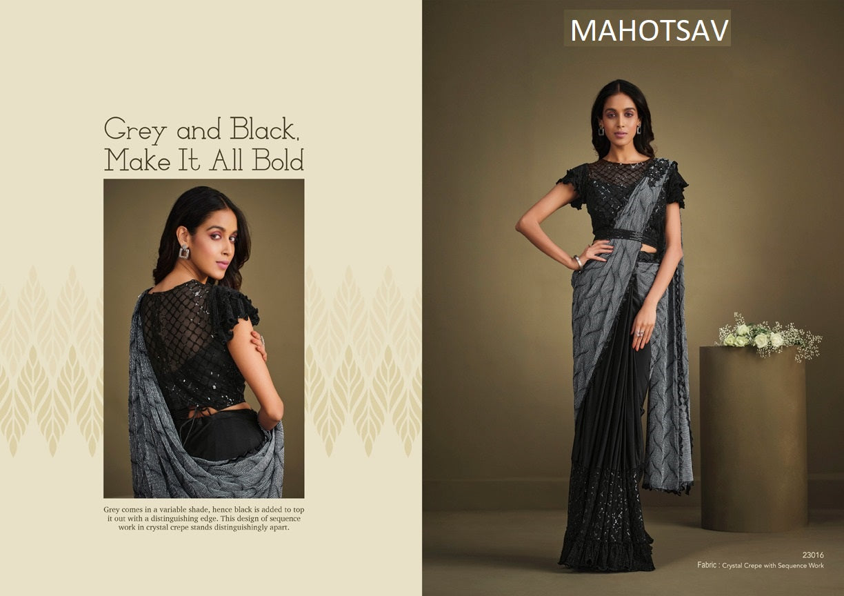 23016 Mohmanthan Mahotsav Crepe Sarees