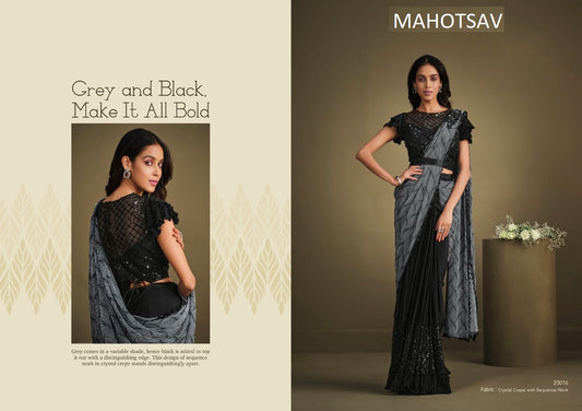 23016 Mohmanthan Mahotsav Crepe Sarees