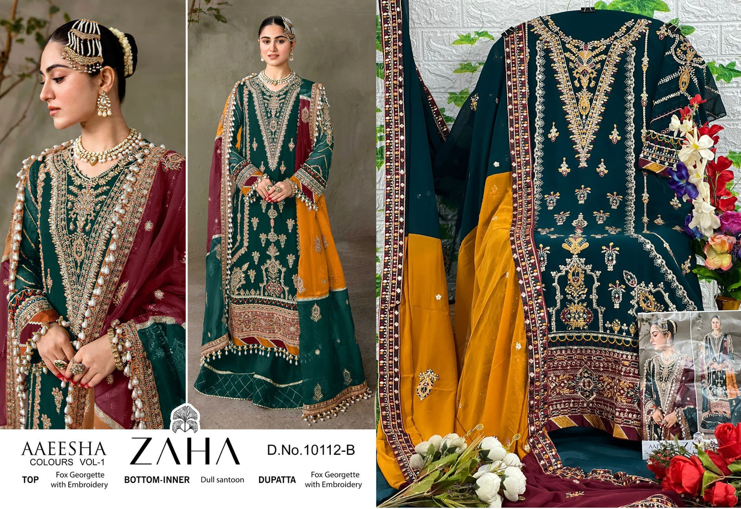 10112-B Zaha Pakistani Salwar Suits