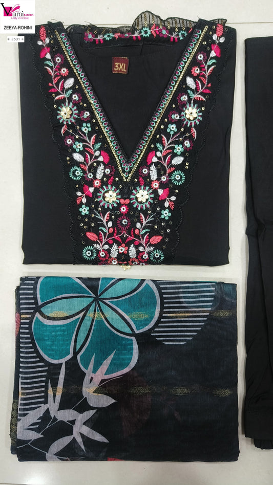 2301 Zeeya Rohini Varni Fabrics Roman Silk Readymade Suits