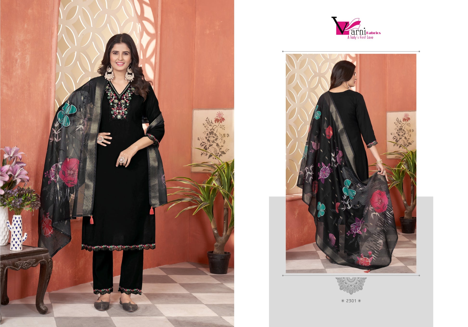 2301 Zeeya Rohini Varni Fabrics Roman Silk Readymade Suits