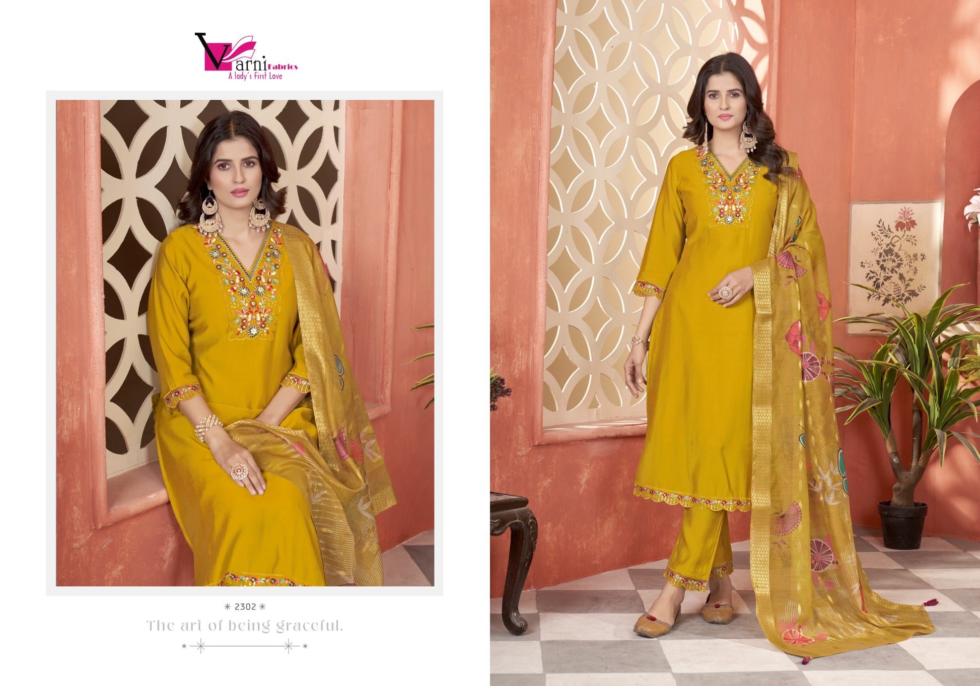 2302 Zeeya Rohini Varni Fabrics Roman Silk Readymade Suits