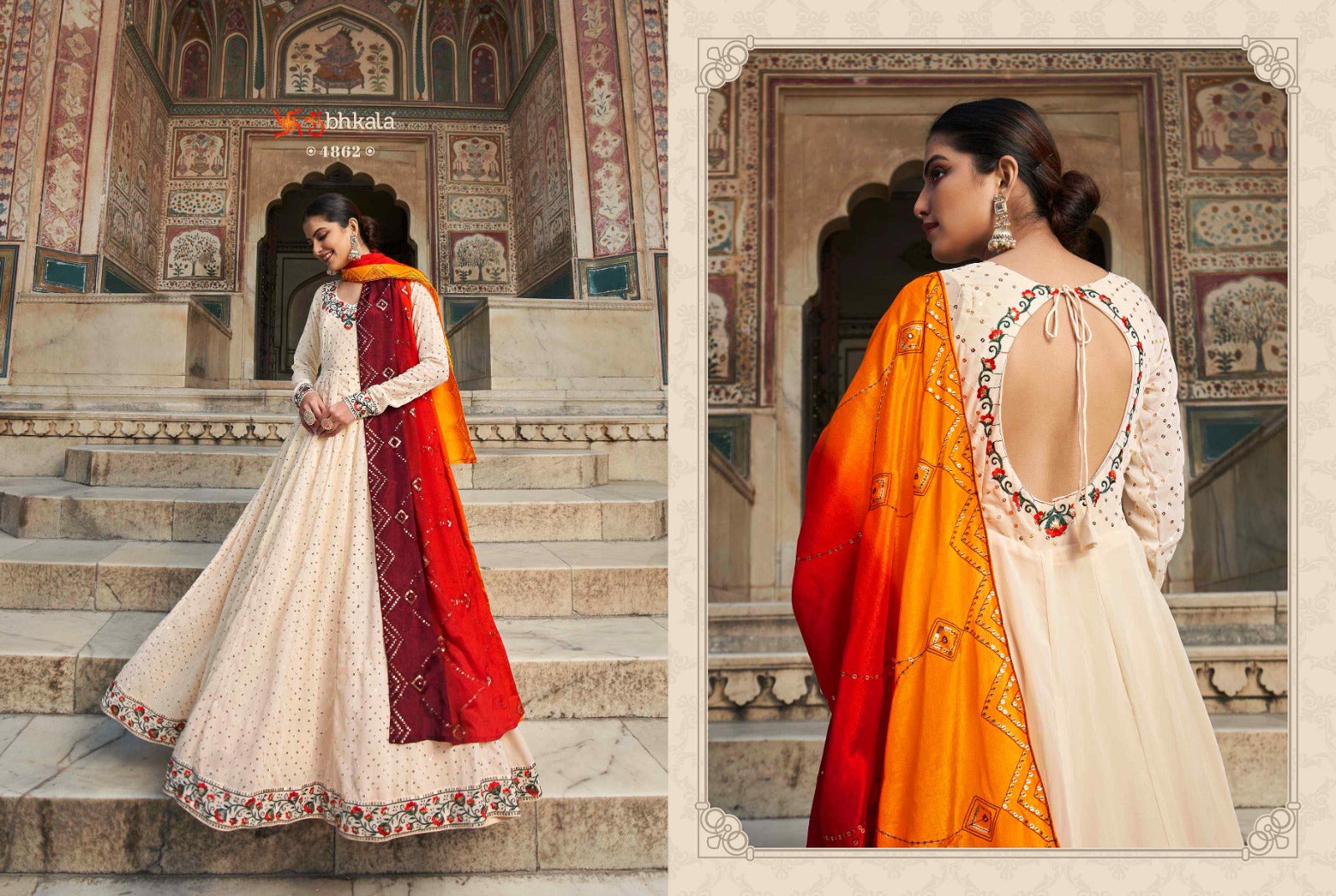 4862 Flory Vol 30 Shubhkala Gown Dupatta Set