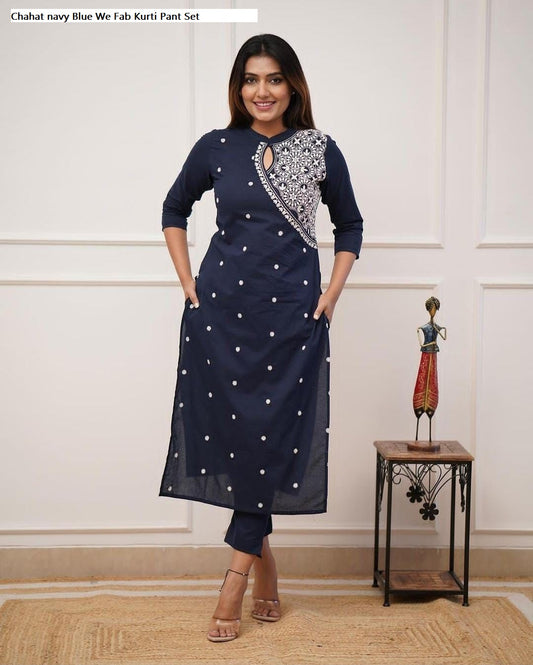 Chahat Blue We Fab Kurti Pant Set