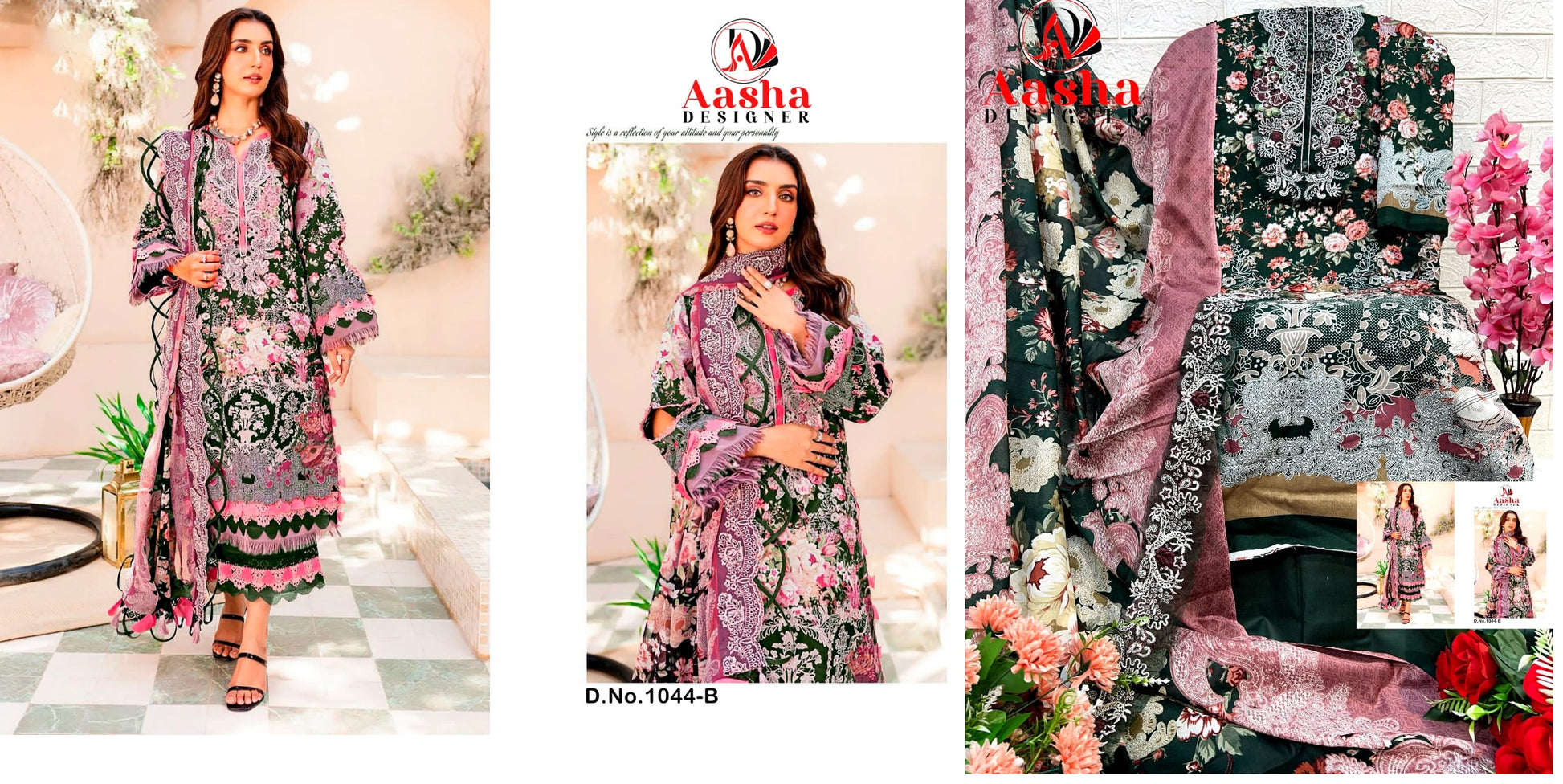 1044B Aasha Designer Pakistani Salwar Suits