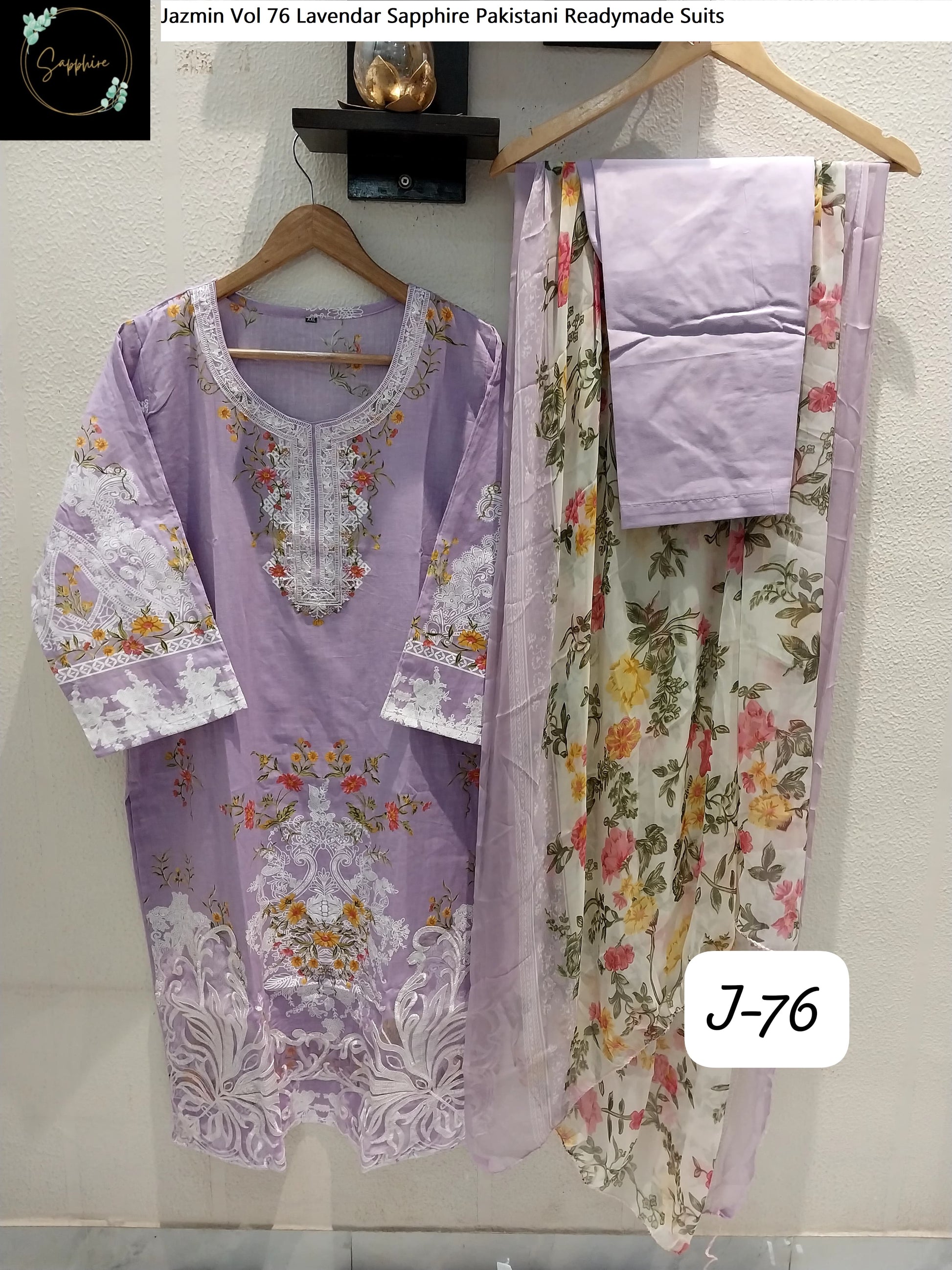 Jazmin Vol 76 Lavendar Sapphire Pakistani Readymade Suits