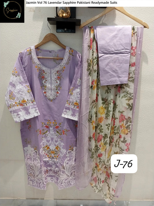 Jazmin Vol 76 Lavendar Sapphire Pakistani Readymade Suits