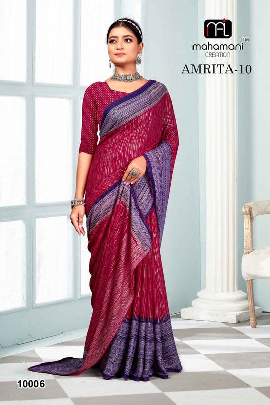 10006 Amrita Vol 10 Mahamani Creation Sarees