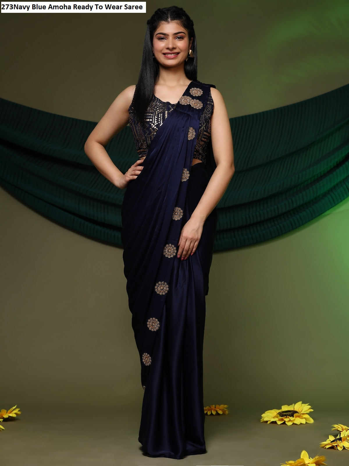 273Black Amoha Ready To Wear Saree