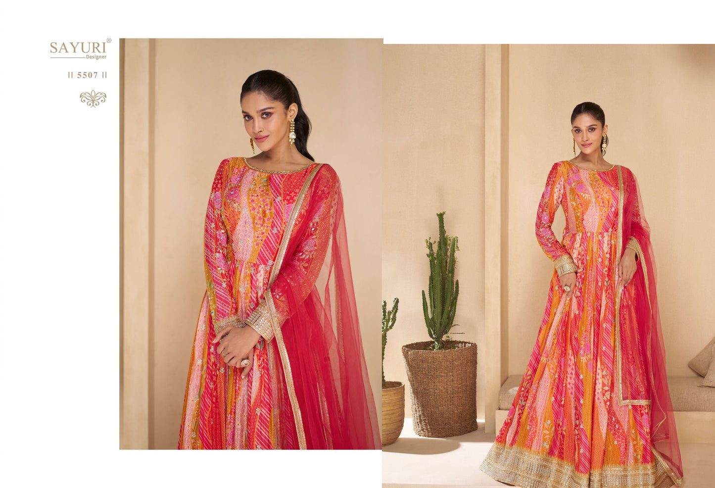 5507 Noori Sayuri Gown Dupatta Set