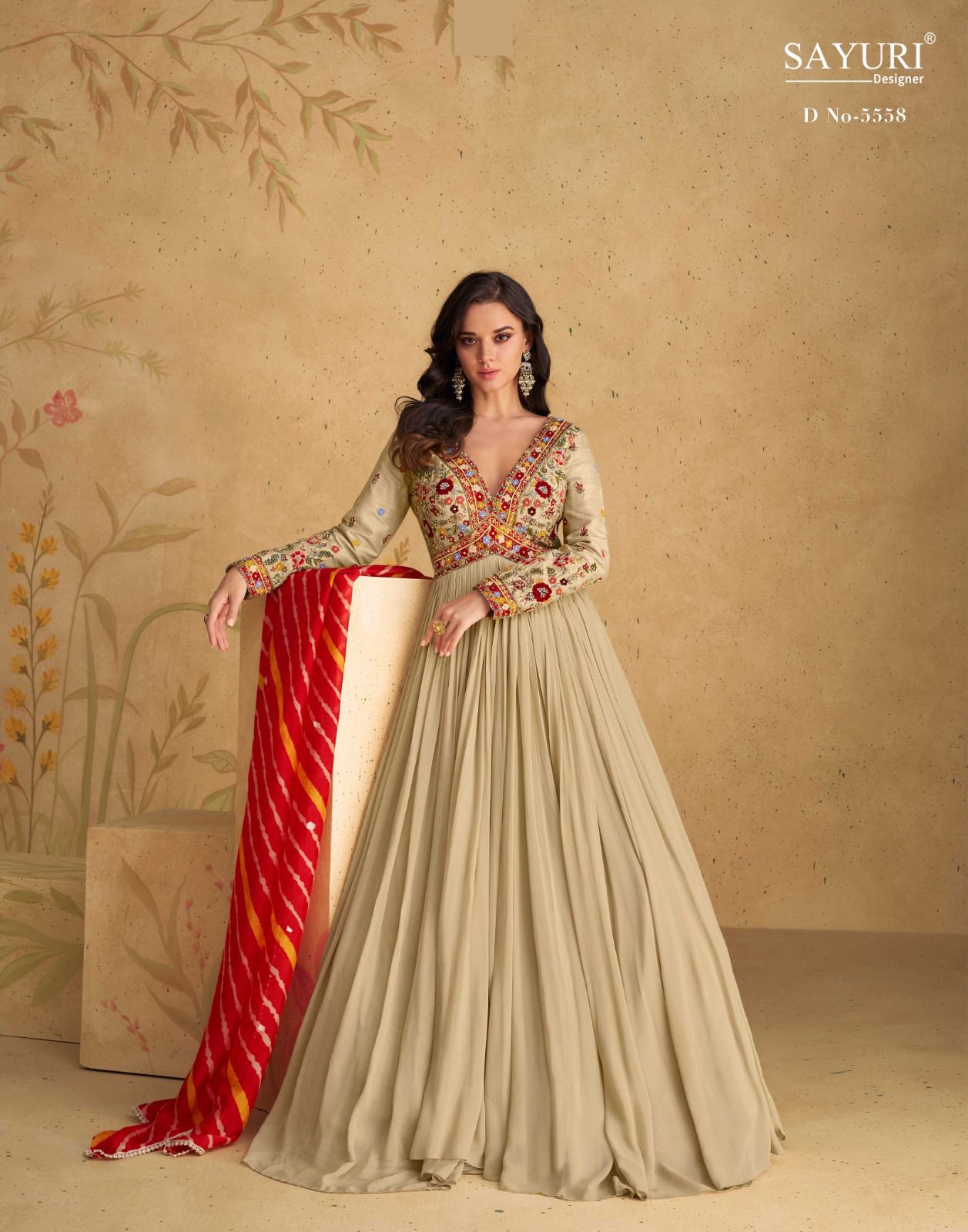 5558 Sajni Sayuri Gown Dupatta Set