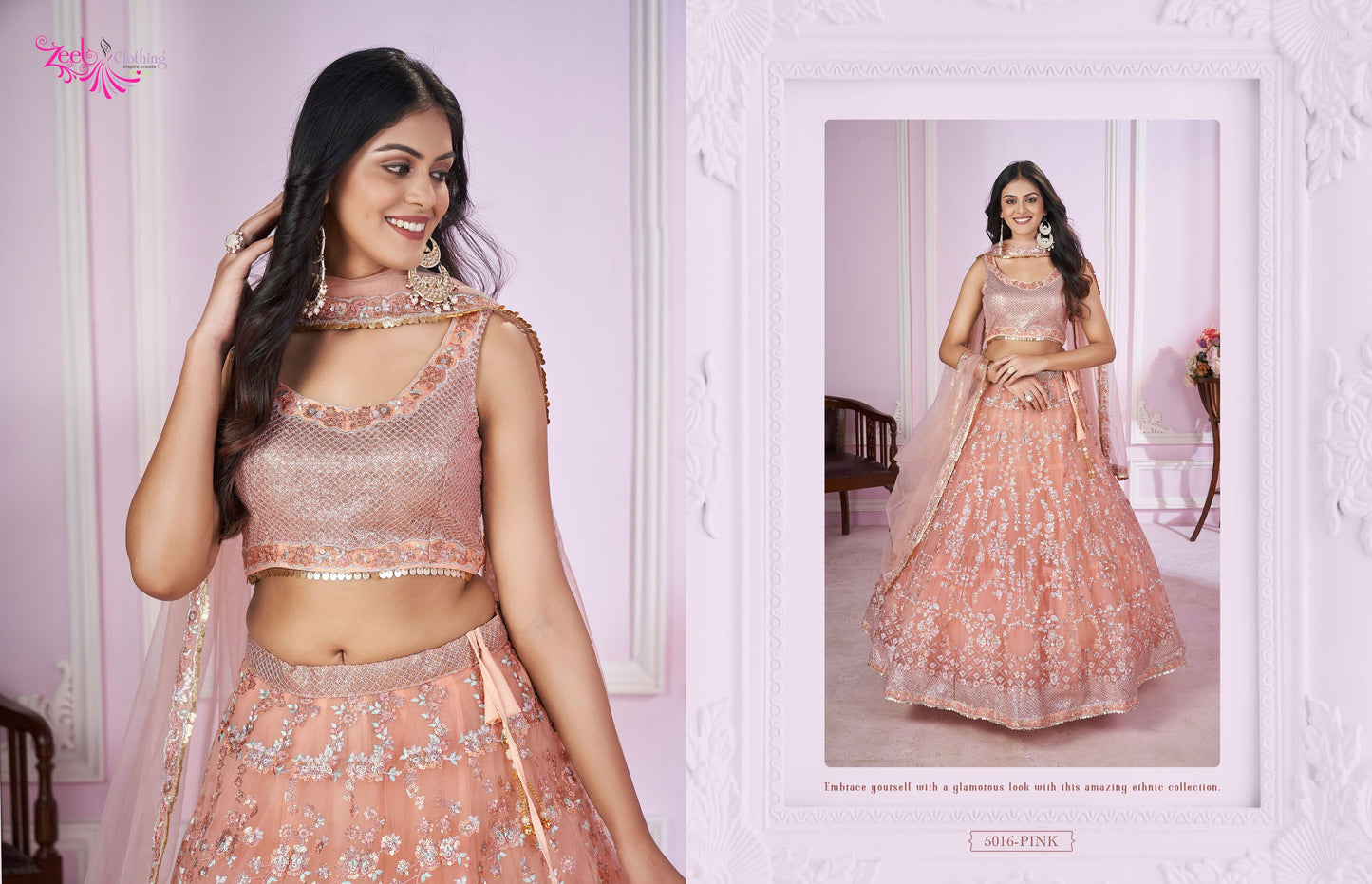 5016Pink Vamika Zeel Lehenga Choli