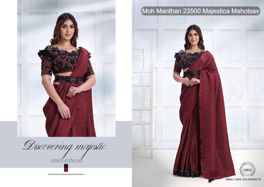 23512 Moh Manthan 23500 Majestica Mahotsav Georgette Sarees