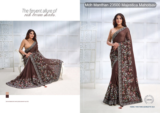 23519 Moh Manthan 23500 Majestica Mahotsav Georgette Sarees